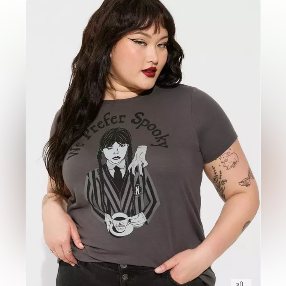 Wednesday Classic Fit Cotton Crew Neck Tee